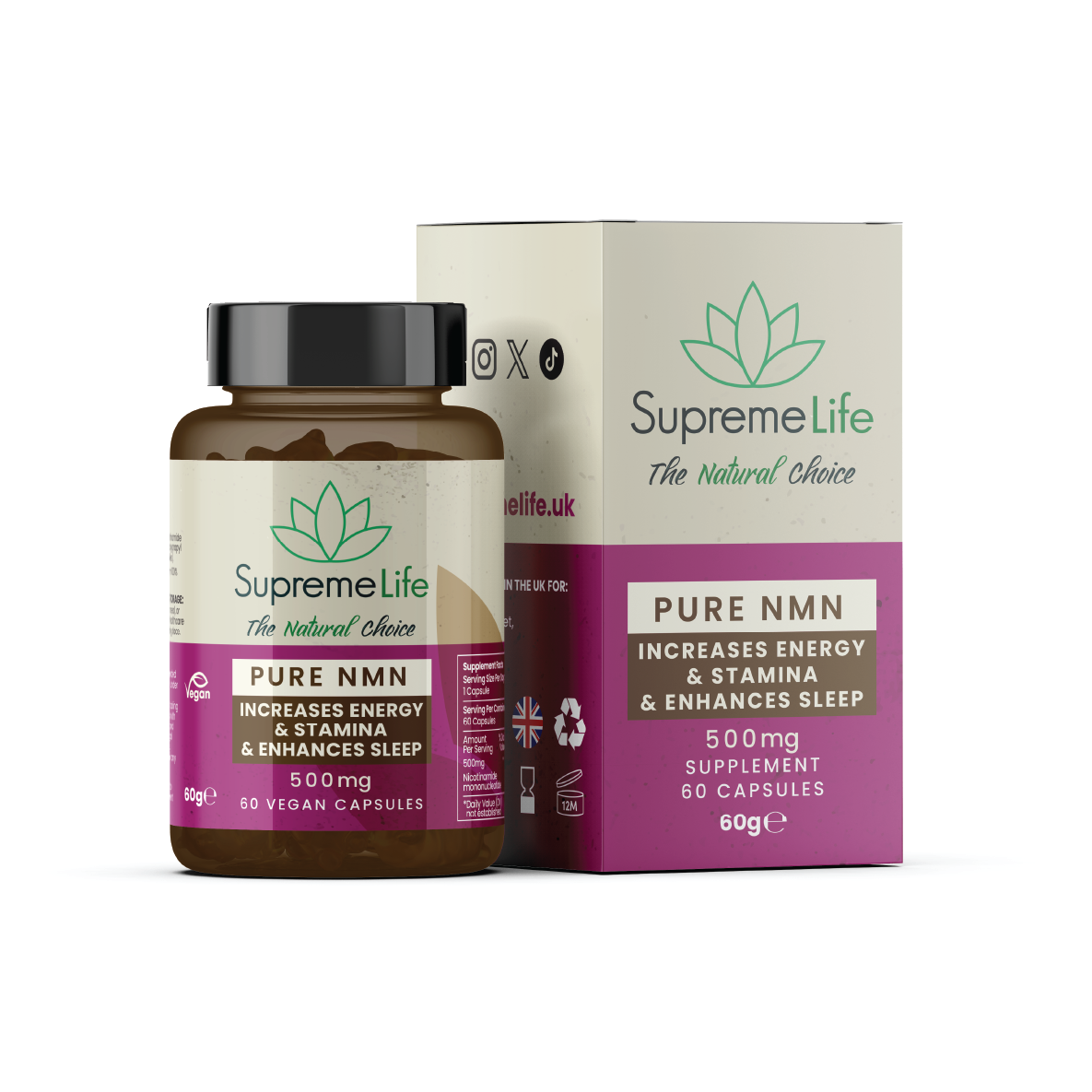 NMN Capsules 500mg (60x Capsules)