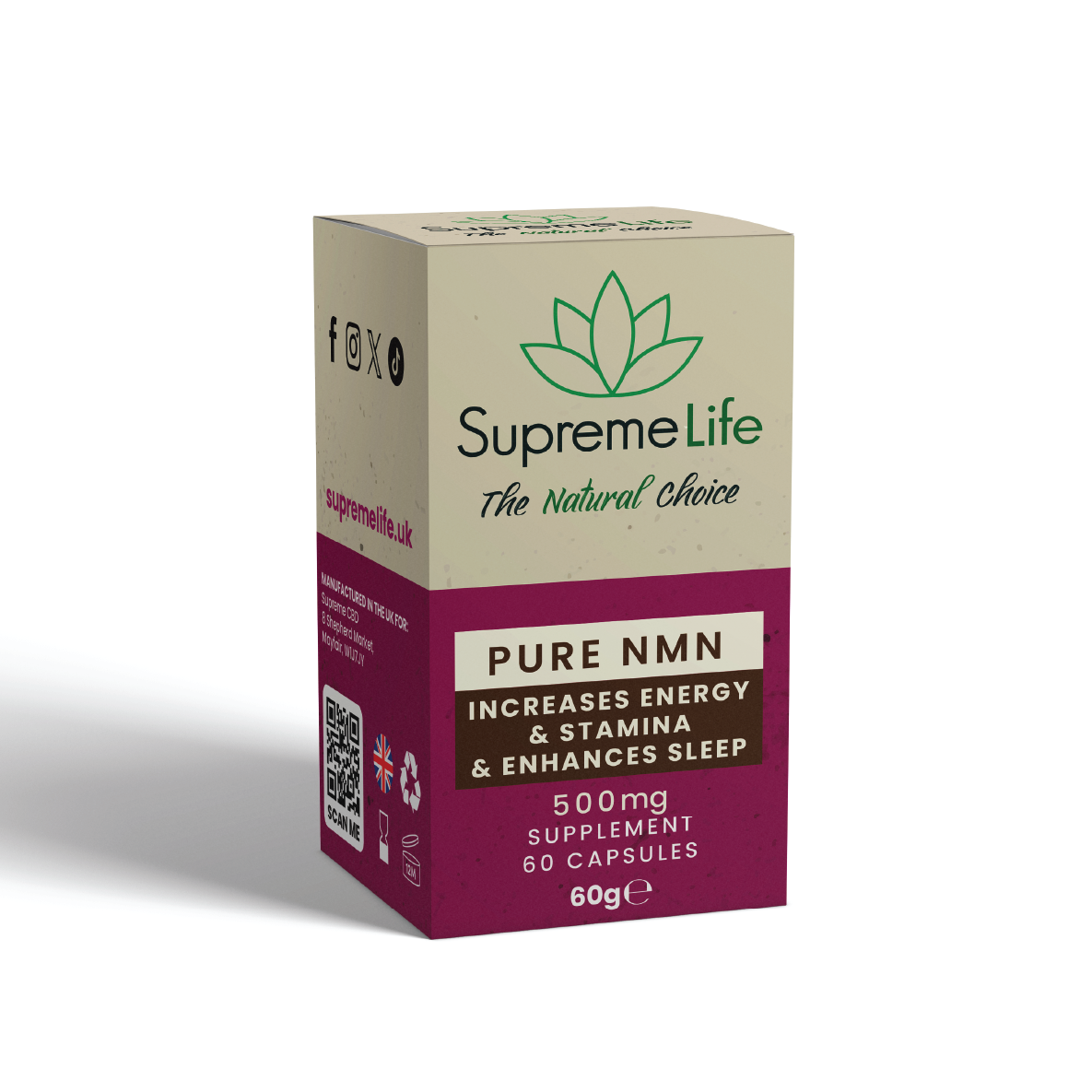 NMN Capsules 500mg (60x Capsules)